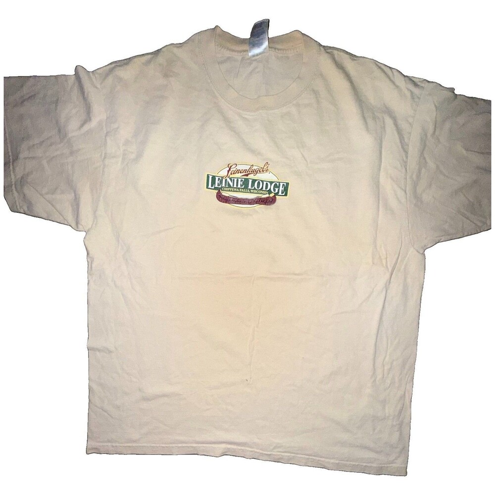 VTG -Men’s T-Shirt Leinie Lodge Beer Chippewa Falls Up North XL Summer Shanty